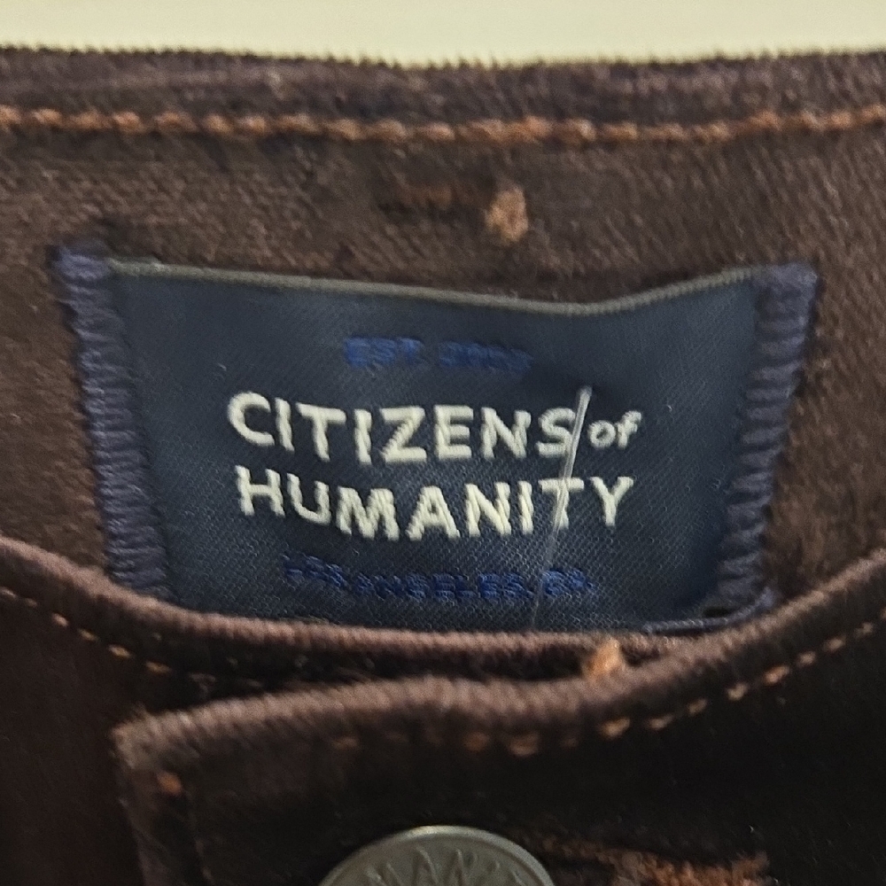 NWT Citizens Of Humanity Lilah Dark Brown Velvet Bootcut Pants - Picture 3 of 4
